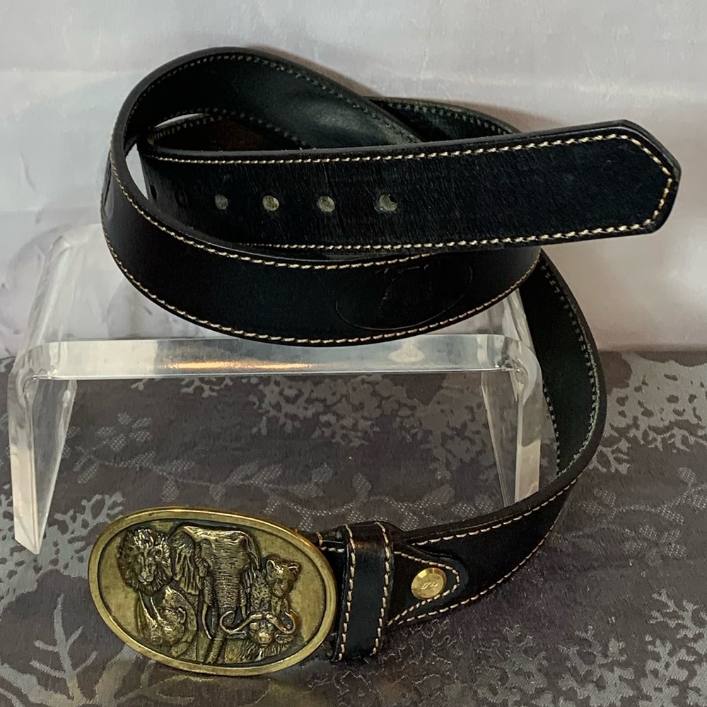 “The Big Five” Leather Embossed Belt